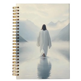 bitCNY Jesus Walking on the Water Christian Spiral Notebook, Jesus Journal, Prayer Journal for Woman, Christian Gifts for Women Men, Bible Journaling Notebooks for Note Taking, 5.5x8.3 Inch