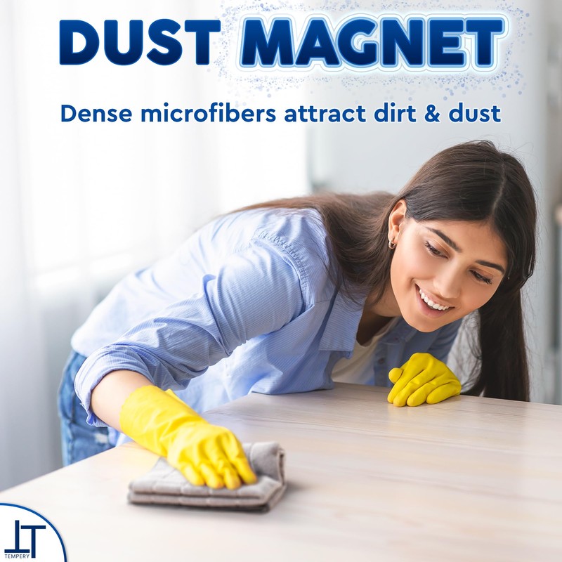 Tempery Microfiber Tea Towels (40 x 60 cm, Grey, Pack