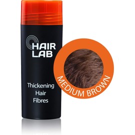 HairLab 100% Organic Hair-Thickening Keratin Fibres for Concealing Hair Loss and Thinning Hair - 15g Medium Brown