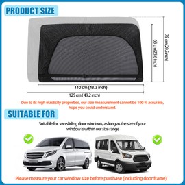 ZATOOTO Car Window Screen Breathable Mesh Car Window Shades 90% Protection from Insects, UV and Heat Baby Sunshade, Like MPV Minivan Truck, 2 Pack, Stretches to 49.2H*29.5W in