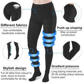 TP parte superior BEAUTY - Medias de compresión para varices (20 y 30 mmHg), Negro -, XL