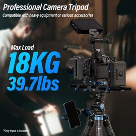 SIRUI AM-324 Professional Camera Tripod, 57” Compact Carbon Fiber Tripod for Mirrorless Camera, DSLR, 4-Section with Max Tube Dia 32mm, Load Up to 39.8lbs/18kg