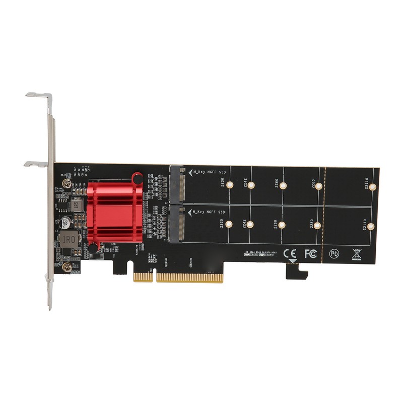 Dual M.2 PCIe NVMe Adapter with PCIe Bifurcation Function SSD