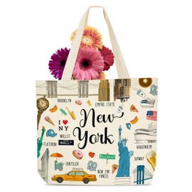 New York Tote Bag, New York Souvenirs And Gifts, New York City Landmarks, Souvenirs From Usa, New York Themed Gifts, Women's Canvas Tote Bag, Canvas Grocery Bags, Christmas Gifts For Friends-13