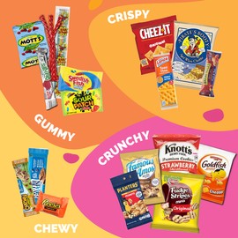 Snack Box Variety Pack with Chips, Cookies & Bars (40 Count) - Snacks Variety Pack for Adults, Kids & Teens - Care Packages for College Students, Office Treats, Travel & Birthdays