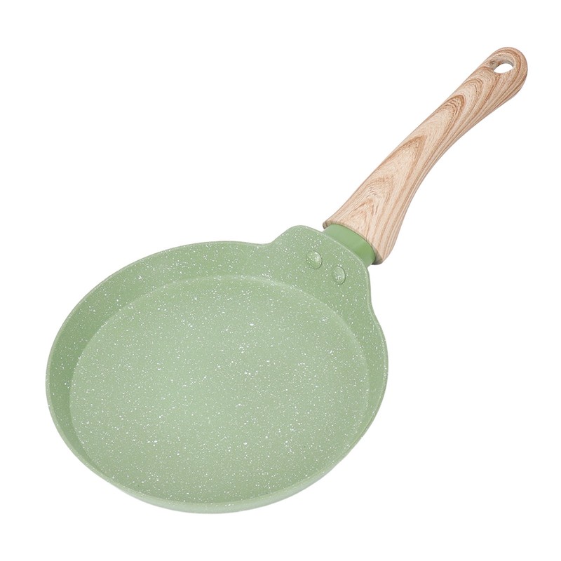 Frying Pan Wood Handle Aluminum Alloy Cooking Skillet Fast Heating