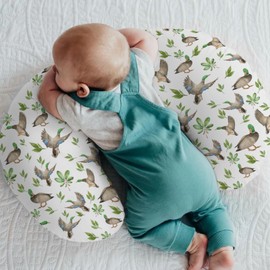 Wild Ducks Green Leaves Baby Nursing Pillow Covers for Boy Girl Green Mallard Ducks Nursing Pillowcase for Breastfeeding Pillows Duck Hunting Animals Soft Stretchy Slipcovers for Newborn Infant