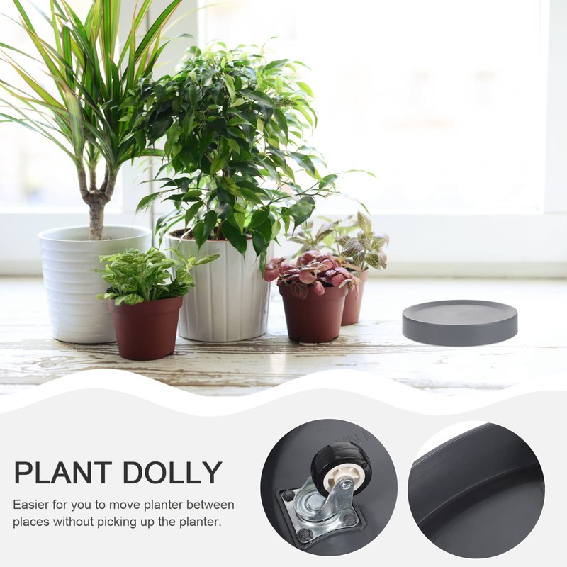 Plant with Easy Moving Caster Invisible Wheels, 9 Inch Round