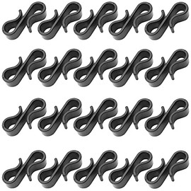 lasenersm 50 Pieces Christmas Light Clips Mini Gutter Hang Hooks Plastic S Shaped Clips Hanging Hooks Christmas String Lights Clip Hooks for Christmas Outdoor and Indoor Decoration, Black