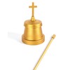 Cemetery Light Candle Holder, Grave Decorations Memorial Lantern with Crosses,
