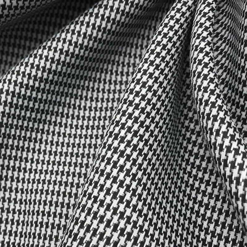 Black & White Mini Houndstooth Fabric Summer Weight 57" Wide