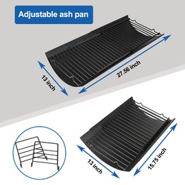 Uniflasy 15.75" - 27.56" Adjustable Ash Pan/Drip Pan for Chargriller 5050 5072 5650 2121 E1224 1224 3001 5252 2123 1324 Charcoal Grills,Fit Oklahoma Joe's Charcoal Grills,Royal Gourmet Charcoal Grills