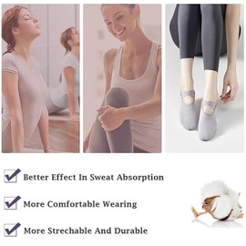 Eastrise Pilates Socks for Women Non-Slip Grips & Straps,Non-Slip Yoga Socks,Ideal for Pilates,Fitness,Ideal for Pilates,Ballet,Barre,Barefoot Workout(3 Pairs)