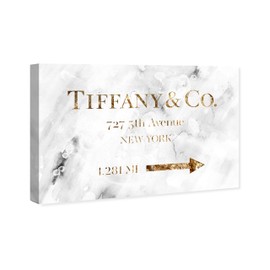 The Oliver Gal Artist Co. Fashion and Glam Wall Art Canvas Prints 'Jewelry Road Sign Glam'