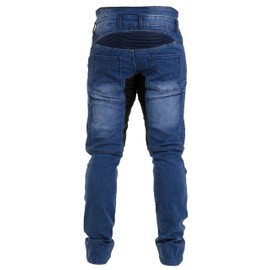 Men’s Motorcycle Riding Demin Jeans Mens Motorbike Adventure Touring Pants Reinforced with Aramid Lining and Protective Pads Blue