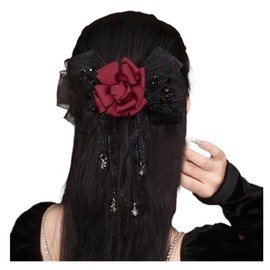 FASELE Hair Clip, Barrette, Baroque, Literary Restoration, Rose, Craft Mesh, Hair Ornament, Hair Clip, Elegant, Crystal, Hair Accessory, Stylish, Wedding, Formal, Work or School Commute, Party