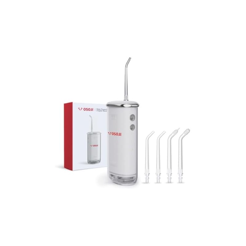 OSOJI F100 Irrigador Bucal Inalámbrico Presión Ajustable, 4 Boquillas IPX7