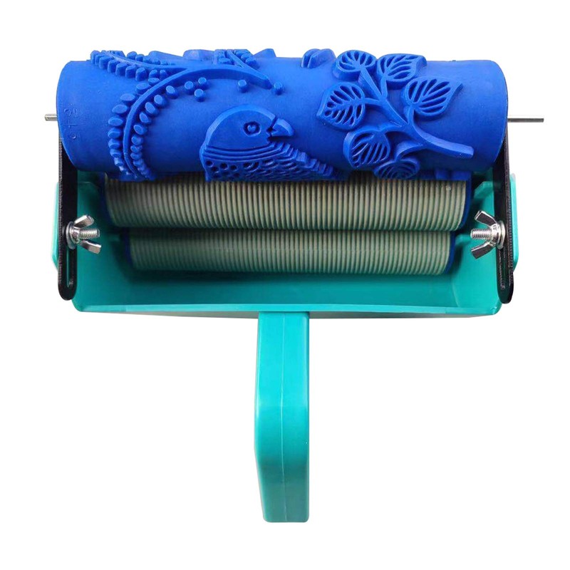Patterned Paint Roller Decorative, 7 Inch Texture Rubber Roller with