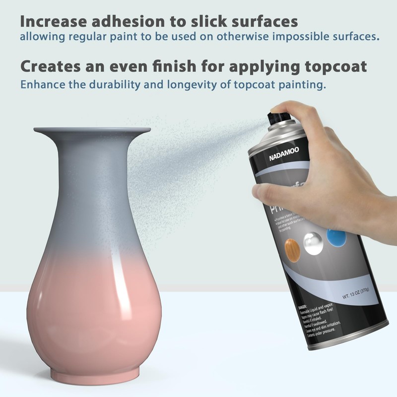 NADAMOO All Surface Primer Spray, One-Part Epoxy Primer Matte Gray,