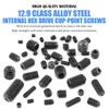 TOP-VIGOR 450Pcs Grub Screw Assortment Set, M3/M4/M5/M6/M8 Hex Socket Head