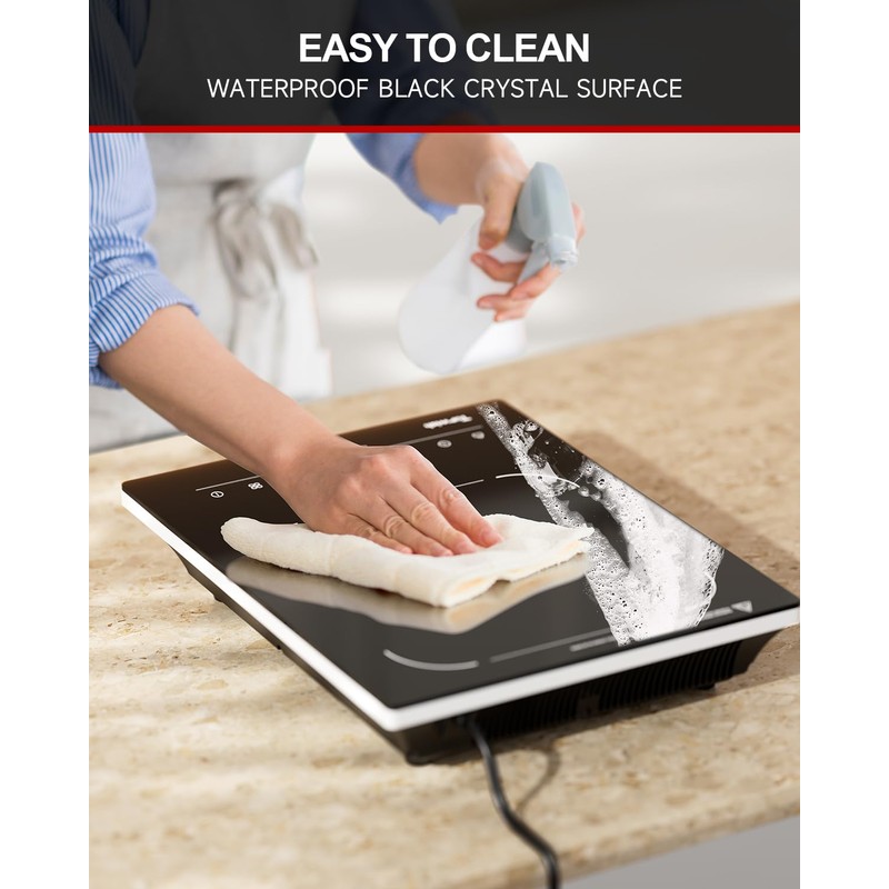 TOPWISH Portable Induction Cooktop, Hot Plate Countertop Burner with 10