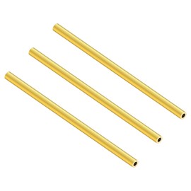 LAVMHAB Round Brass Tube 4.5mm OD x 1.0mm Wall Thickness x 200mm Length, Seamless Round Brass Pipes Tubing for DIY Craft (3 Pcs)