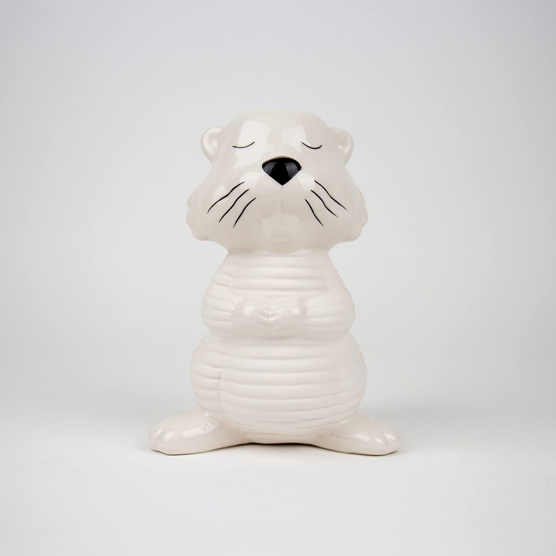 Gift Republic Beaver Planter, Ceramic, White, One-Size
