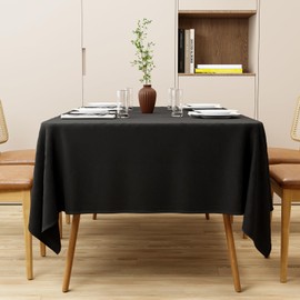 Zdada Black Square Tablecloth Polyester Fabric Table Cloth for Wedding Party Restaurant Buffet Table – Cotton & Polyester Table Linen (Black, 54x54 Inch)