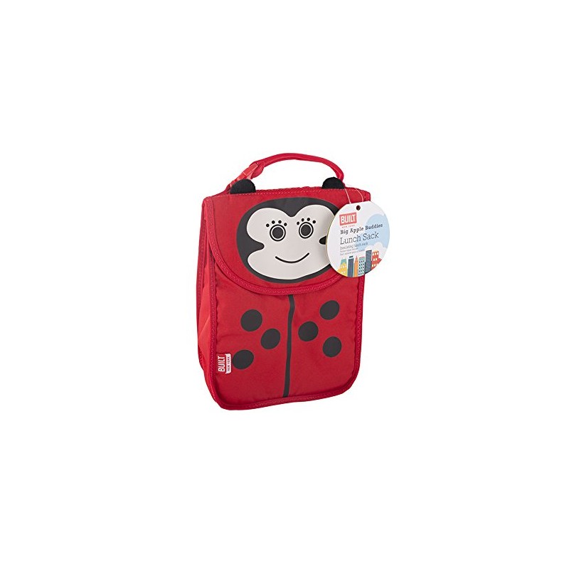 BUILT Big Apple Buddies Ladybug-Design Child's Lunch Bag, 7.75" x