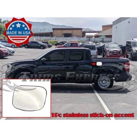 Trims Express fit:2022-2024 FORD MAVERICK Stainless Gas Door Cap Cover Accent 1Pc Stick-On