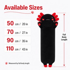 Snowolf 50 cm Axolotl Plush Cushion Cute Kawaii Axolotl Cuddly Toy Soft Anti-Stress Toy for Sleeping & Cuddling Gift for Girls Children Adults