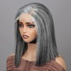 soul lady Salt And Pepper Straight 5x5 Bob Wig For