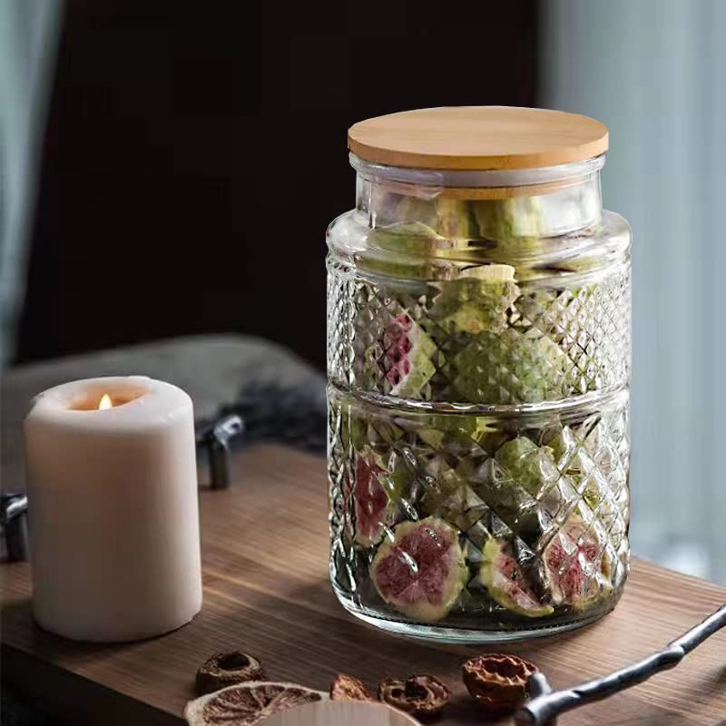 Large Glass Storage Jar, 60 FL OZ Glass Food Storage