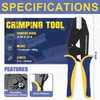 haisstronica Crimping Tool for Non-Insulated Terminal,AWG 22-6 Ratchet Wire Crimper
