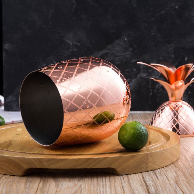 Cocktail Shaker Pineapple Shape Stainless Steel Polished Smooth Surface 500ml