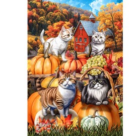 Briarwood Lane Pumpkin Patch Cats Garden Flag