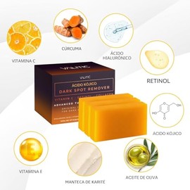 VALITIC Barras de jabón eliminadoras de manchas oscuras de ácido kójico con vitamina C, retinol, colágeno, cúrcuma, complejo japonés original infundid