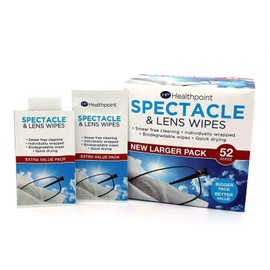 Healthpoint Spectacle Wipes, Extra Value 52 Pack, 2 Packs (104 Wipes!)