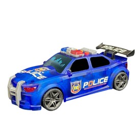 Vangoddy Friction-Powered Glowing Sporty Street Racer Police Car with Lights Siren Sounds for Kids Boys Girls (Cobalt Blue)