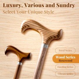 Merry Sticks Lightweight Foldable Walking Canes for Women and Men, Adjustable & Collapsible Walking Stick for Seniors, Balancing Mobility Aids, Ergonomic Handle & Wrist Strap - Rosewood