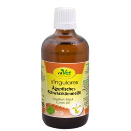 cdVet Singulares Ägyptisches Schwarzkümmelöl 100ml - Natürliches Öl kaltgepresst zur Nahrungsergänzung bei Hund, Katze, Pferd und Taube durch Vitamine und Fette, 167