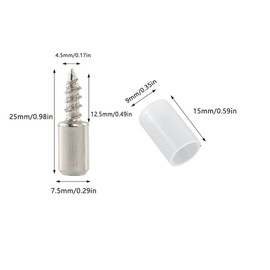 UtySty 20 Pack Shelf Pegs Pins Kit Self-Tapping Shelf Support Peg Screws Bracket with Non-Slip Rubber Sleeve Cabinet Cupboard Shelves Holders for Cube Bookshelf Tier Bookcase Book Shelf Closet