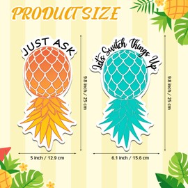 Copkim 2 Pcs Large Upside Down Pineapple Magnets for Cruise Door Decorations Thicken Pineapple Magnetic Stickers for Car Fridge Carnival Stateroom Refrigerator Funny Gift(Fresh Style)