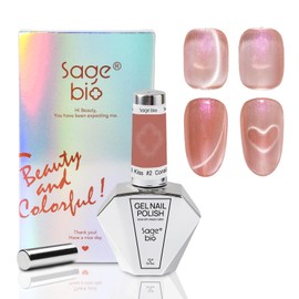 SAGEBIO 15ml Cat Eye Gel Nail Polish with Magnet Shimmer Glass Bead Effect 01