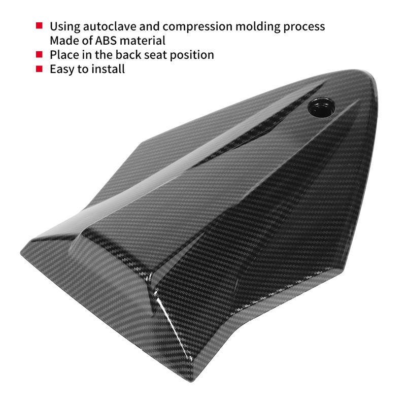 Carbon Fiber Style Motorcycle Passenger Seat Fairing with Mounting Accessory