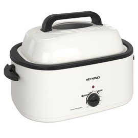 Roaster Oven 22Qt, Multifunctional Electric Roaster Oven for Turkey Meats Bread Soup Sauce, Fast-Cooking Turkey Roaster with Self-Basting Lid, Removable Pan and Rack, Stainless Steel