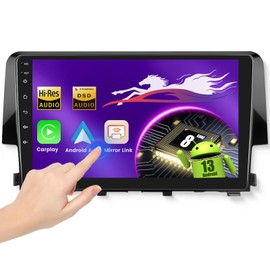 Wireless Carplay Car Stereo for Honda Civic 2016-2020 with 9-Inch Touchscreen, [Qualcomm 8-core 4+64GB] Upriding Android 13 Car Radio Android Auto BT5.1/DSP/Hi-Res Audio/WiFi/SWC/GPS/OTA+Backup Cam