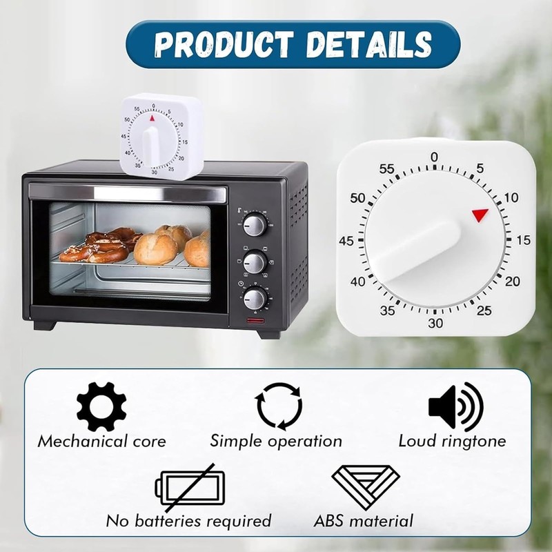 ElevaPulse Pack of 2 Mechanical Egg Timer, Kitchen Timer, Kitchen