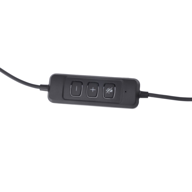 Telephone Headset with Noise Cancelling Microphone Black USB Corded Single