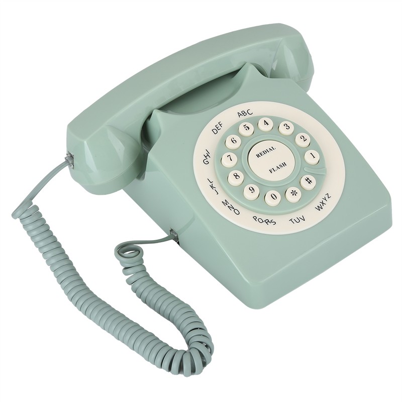 Antique European Vintag Landline Telephone Green High Definition Call Large